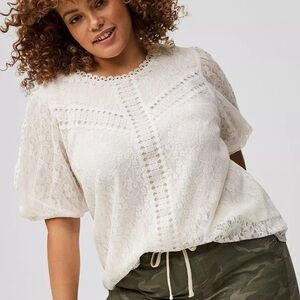 Torrid White Lace Blouse Brand New